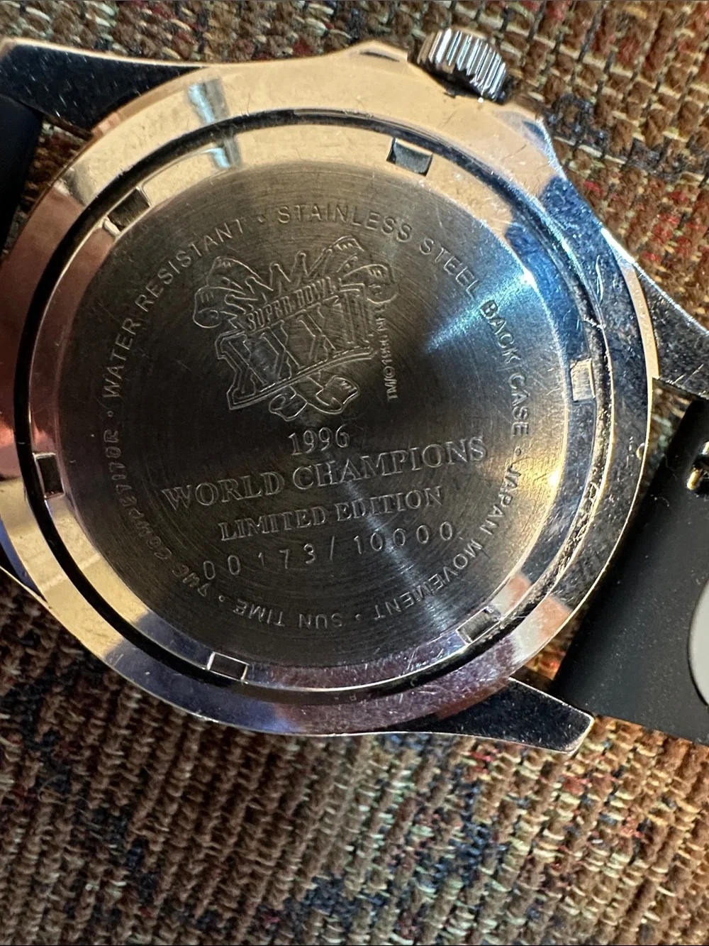Green Bay Packers 1996 Super Bowl Champions Watch - Green/Yellow 40mm case size